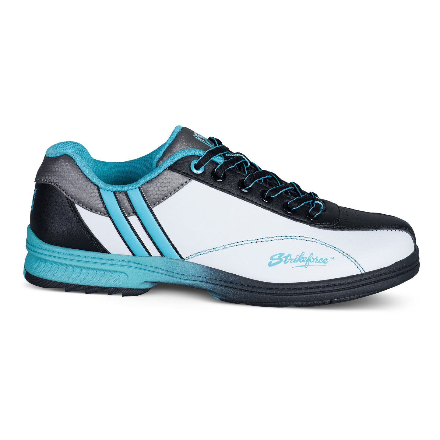 KR Strikeforce Starr White Black Teal Bowling Shoe